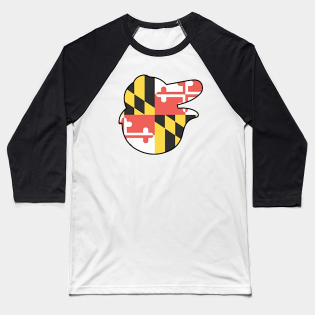 Maryland Flag Bird Baseball T-Shirt by CanossaGraphics